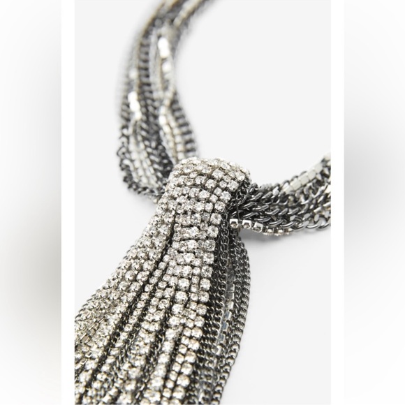ZARA RHINESTONE CASCADE NECKLACE - Picture 5 of 8